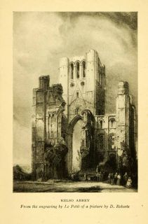 1924 Print Le Petit D Roberts Kelso Abbey Scotland England Tironensian