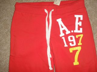 American Eagle Fleece Athletic Pants Orange XS S