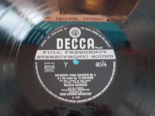 Decca SXL 2179 WB Grooved Beethoven Emperor Concerto Backhaus WBG