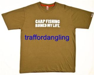 Diem Angling Carp Fishing Ruined My Life T Shirt Green