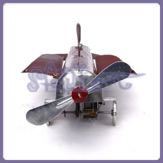 Folding Wings Airplane Wind Up Wheels Iron Air Plane Toy Model