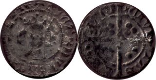 England Richard II 2nd 1377 99 Silver Penny York s 1690 Fair Good