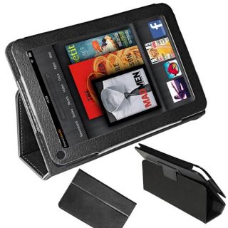 Black Protection Leather Case Cover Stand for  Kindle Fire 2 7in