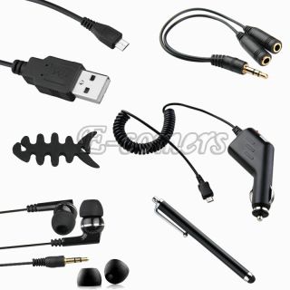 Accessories Bundle Kits Car Charger Headset for Kindle Fire HD Kindle