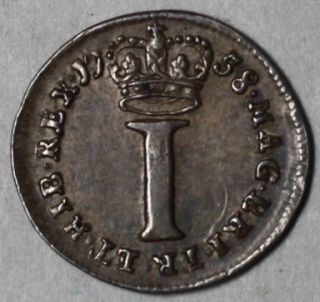 1758 XF King George II Silver Penny 1 Pence Nice Grade