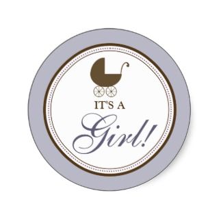 Baby Carriage Announcement Sticker (lilac)