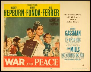 War and Peace 1956 Orig Movie Poster Half Sheet VF