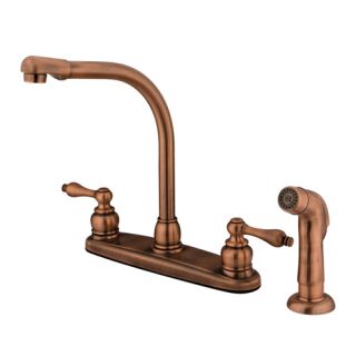 Kingston Brass Antique Copper High Arch Kitchen Faucet with Sprayer