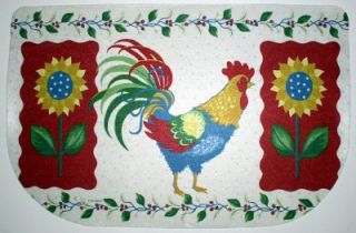Rooster Kitchen Slice Rug Floor Mat Carpet Chicken