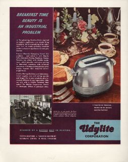 Deco Toaster Proctor Kitchen Art Appliance 1948 Ad Udylite Industrial