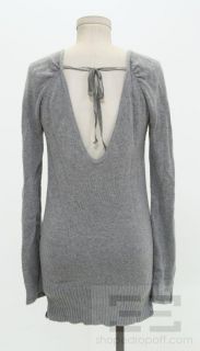 Lululemon Grey Knit Tie Back V Neck Sweater