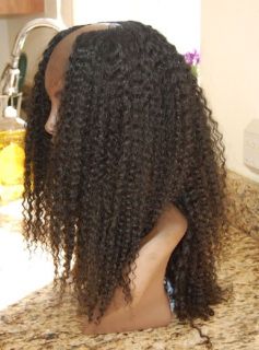 Kinky Curly Human Hair Handmade U Part Wig 20 Inch