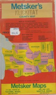 Metskers Guide map in orig envelope Klickitat County Washington State