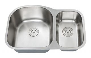 Stainless Steel Undermount Kitchen Sink (70/30) D Shape Double Bowl