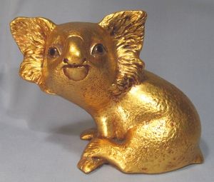 Vintage 1970’s Freeman McFarlin Pottery Gold Koala Figurine