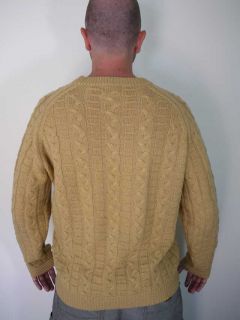 Ll Bean Cable Knit Wool Fishermans Sweater Mens M