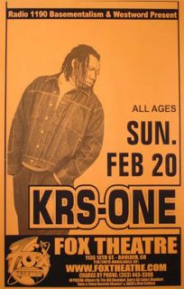 KRS One Fox Boulder Original Concert Poster Rap Hiphop