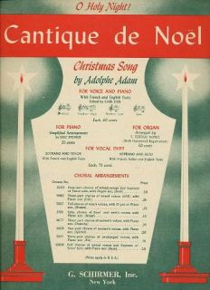Sheet Music Oh Holy Night Cantique de Noel 1935