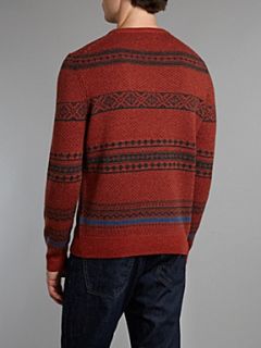 Farah Crew neck winston pattern knitwear Brown   