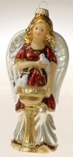 Krebs Lauscha Germany Herald Angel Hand Made Blown Glass Ornament NIB