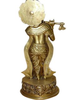 Beautiful Statue of Krishna Playing the Flute Religious and decorative