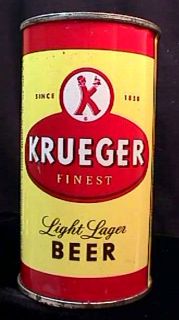 Krueger Finest Light Lager Beer Early 1950s Flat Top Can Newark