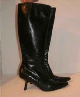 Autre Chose Mid Calf Leather Boots Black 37 5