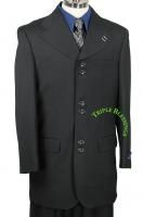 Sharp 3pc Men Wide Leg Zoot Suit w Free Tie Gray 36R 62L Hbv