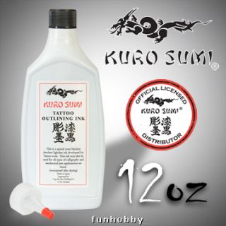 New 12 Oz Kuro Sumi Outlining Tattoo Ink Black Color Liner Lining 100%