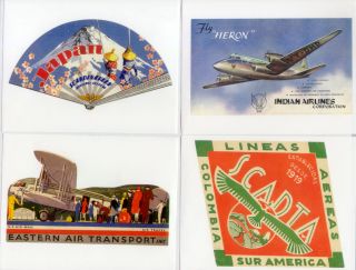 20 Retro Airline Baggage Luggage Labels Stickers