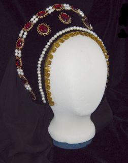 Lady Jane Tudor Renaissance French Hood Headpiece Hat 4 Dress Gown