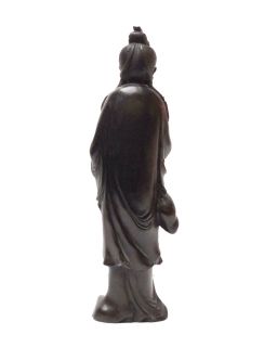 Chinese Huali Rosewood Carved Kwan Yin Statue VS359