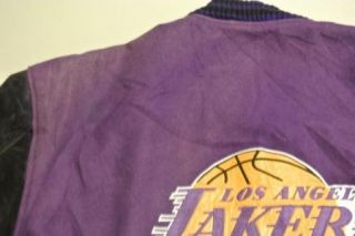 Vtg Wornin Los Angeles Lakers Letterman Lettermen Jacket XL Leather