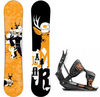 2013 Lamar Click 158 Snowboard Flow M9 Snowboard Bindings New