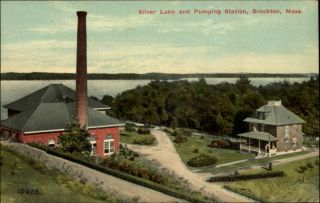 Brockton MA Silver Lake Pumping Station c1910 PC