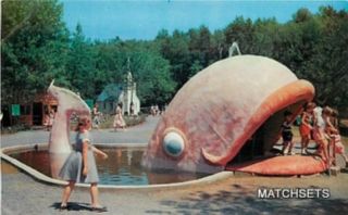 Lake George New York Storytown USA Giant Whale Postcard