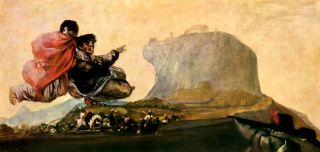 1956 Print Fantastic Vision Francisco Goya Landscape Weapon Surreal