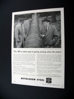 Bethlehem Steel Pipe Lansford PA Water Co 1957 Print Ad