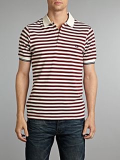 Fred Perry Slim fitted striped polo shirt Ecru   