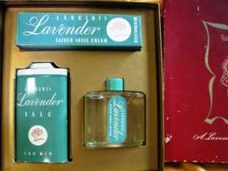 Vintage Langlois Lavender Mens Gift Shaving Set in Box