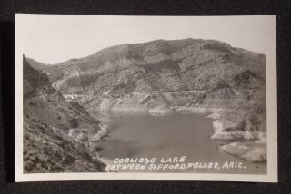 RPPC 1930s Coolidge Lake Between Safford and Globe Coolidge Dam AZ