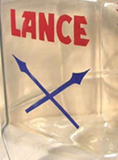 Vintage Large Lance Snack Cracker Glass 8 Side Store Counter Display