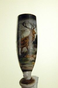 Antique Vintage Porcelain Smoking Pipe Deer