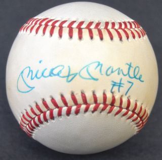 Mickey Mantle 7 RARE Hand Signed Autographed Baseball Ball PSA DNA COA