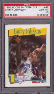 1991 Hoops McDonalds #47 Larry Johnson Rookie Hornets PSA 10 pop 3