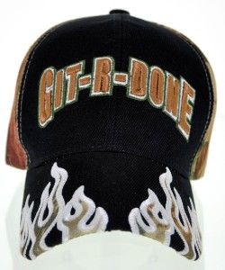 New Git R DONE Larry The Cable Guy Flame Cap Hat Black