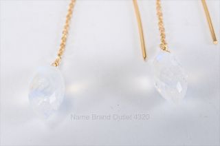 340 Lana Jewelry 18K Gold Chain Post Moonstone Quartz Earrings