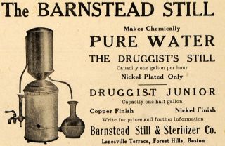 1920 Ad Barnstead Still Sterilizer Water Nickel Plated Junior Copper