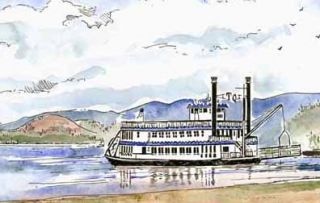 Lake Tahoe Queen Paddle Wheel Boat Signed Print Carlson
