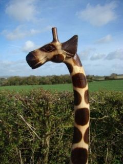 Natural Wooden Tall Giraffe Statue 200cm